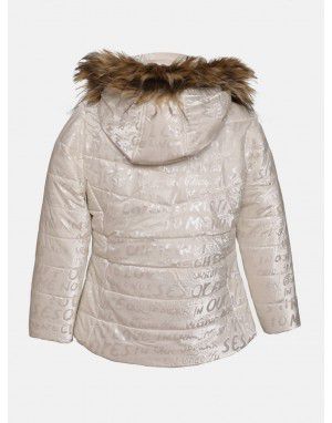 Girls  Quilted printed jacket Champagne  